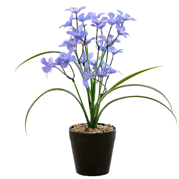 IC Två gaffel vårblomma bonsai med blad, kreativa dekorationer, blå