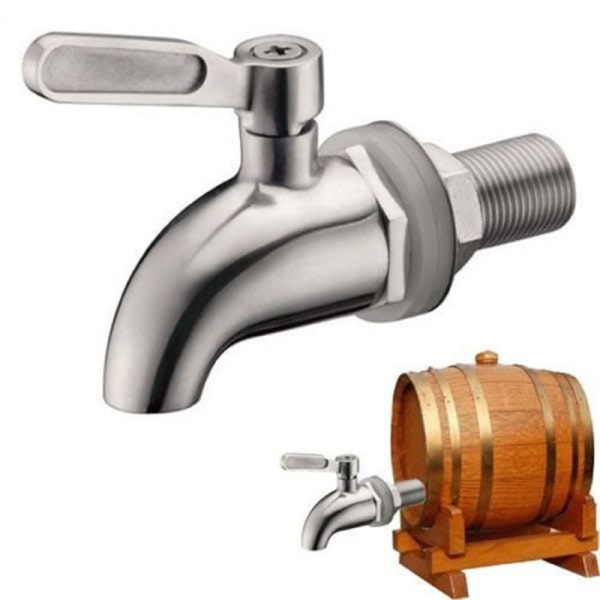 304 Rustfrit Stål Drykkedispenser Vinfat Tap Silver One Size