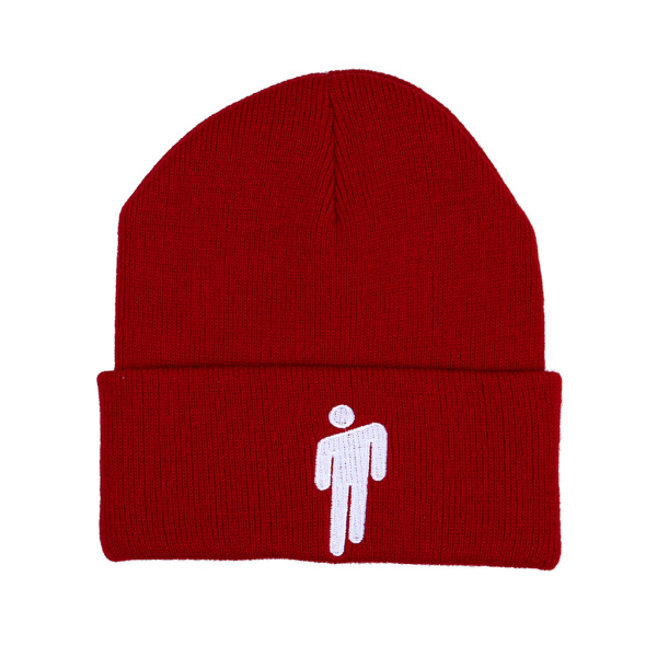 Billie Eilish Neulelippis Unisex Hip-Hop Lippis Rento Huppu Villahattu (Viininpunainen, 1 kpl)