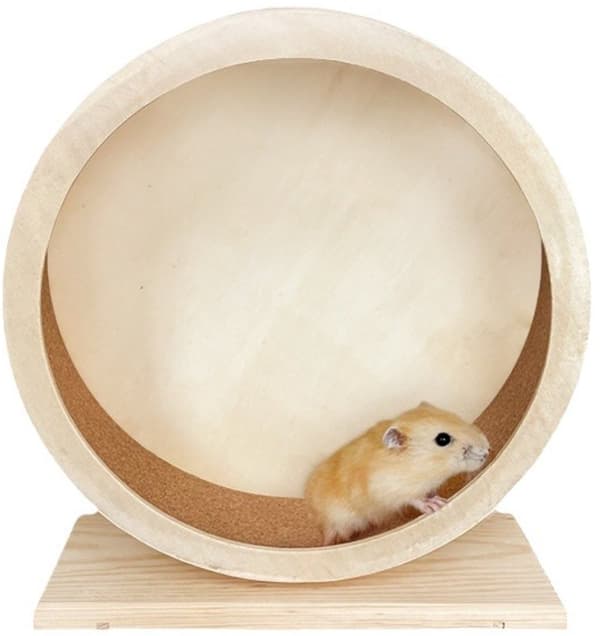 Hamsterhjul (material: trä- kork löpyta- sluten löpyta- halkfri)