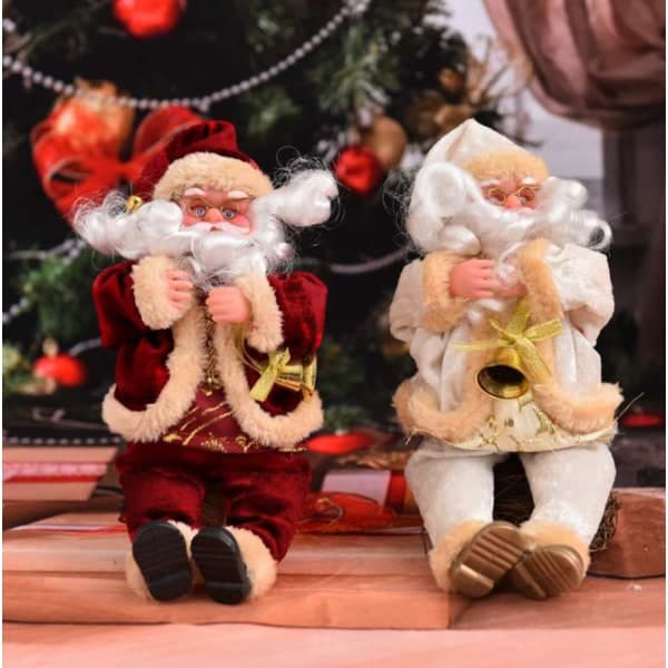 25cm Jultomte Sittande Dockhus Julklapp Vinröd