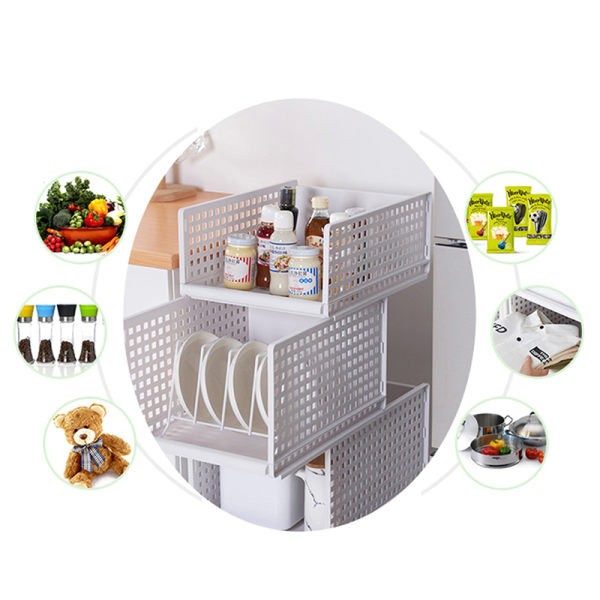 IC Multifunksjonell Avtakbar Garderobe Organizer Skuff Oppbevaring Kurv A
