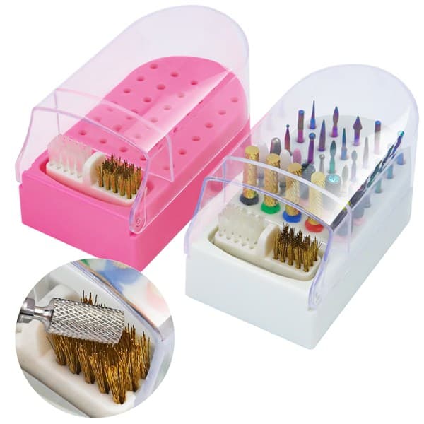 IC 2 i 1 neglebits-holder Fræserenser 30 huller Støvtæt Pink