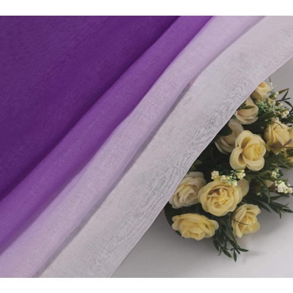 IC läbipaistev dekor läbipaistva gradientkardinaga (lilla, 132*160 cm, perforatsiooniga)
