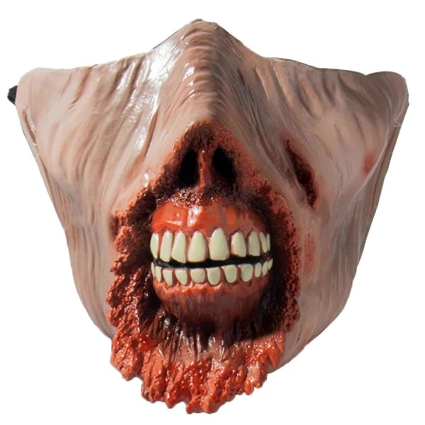 IC Halloween-dekorationer Halloween Öppen mun Bränn Skräck Half Face Latex Mask Ny produkt Mask