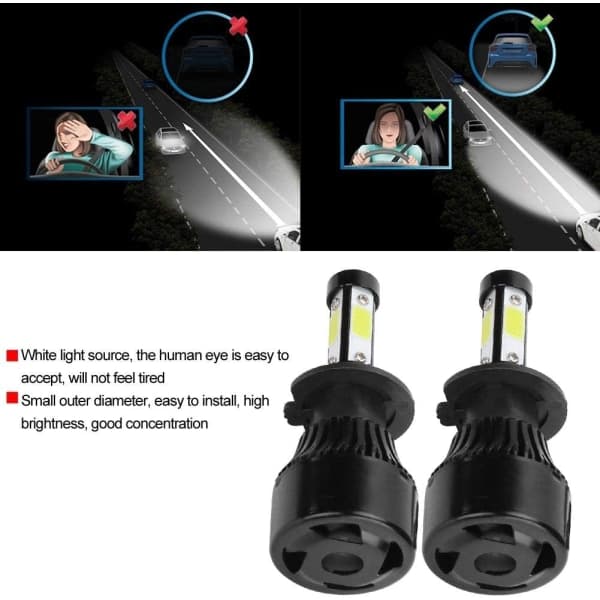 IC Auton ajovalot, 2 kpl Fordon X7-COB 6500K H7 LED He