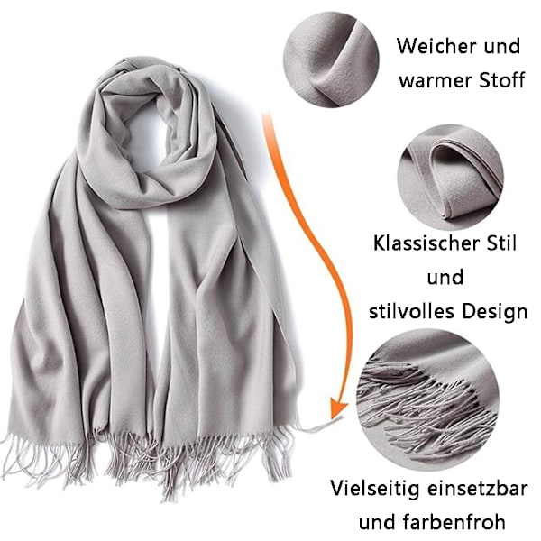 Varm höstskärf för kvinnor enfärgad bomullsscarf med tofsar/fransar enfärgad rutig pashmina XL scarf stulen multifunktionell