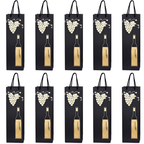 10 flaskpåsar presentpåsar för vin, prosecco och champagne 40 x 12