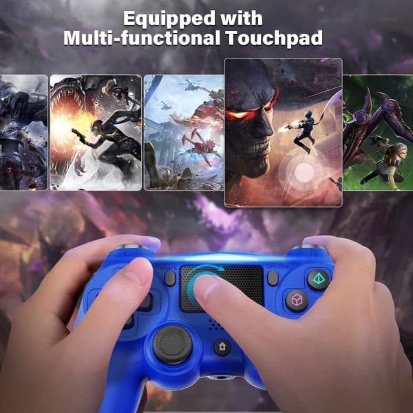 IC PS4 Trådlös Bluetooth Spelkontroll PS4-kontroll med Ljusfält (Guld)