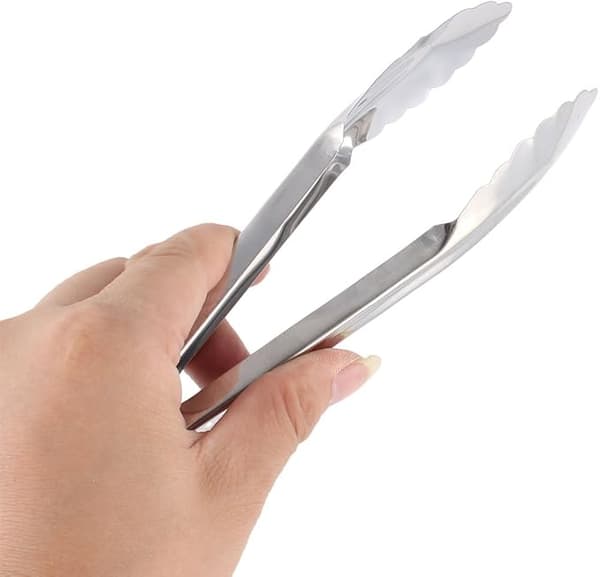 3 serveringstenger - metall - 18 cm - sølvfarget