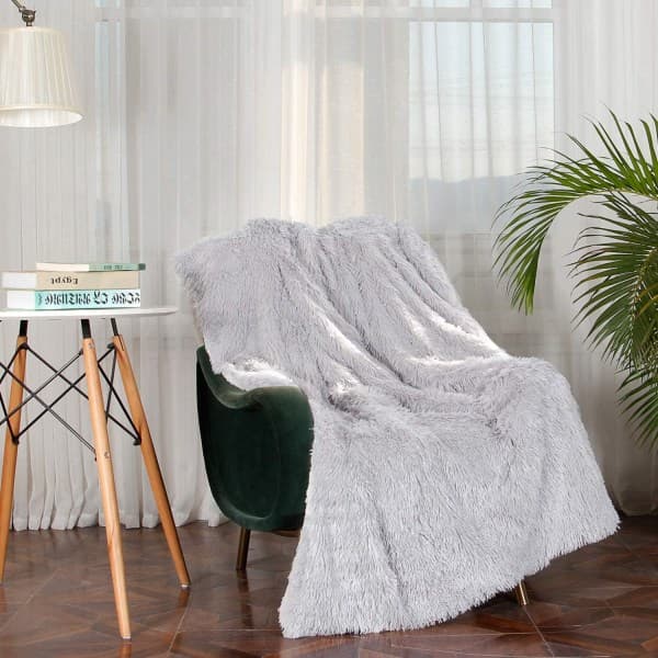 IC Hyggelig tæppe pels tæppe levende tæppe mikrofiber mikrofiber Grå