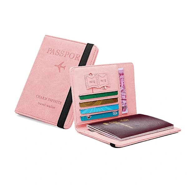 RFID-beskyttet reiselommebok passholder rosa 1-pakning pink 1-Pack