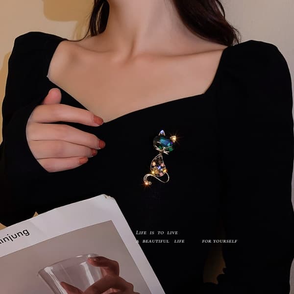 IC Krystall Rhinestone Kattebrosjer For Kvinner Legering Dyre Pins