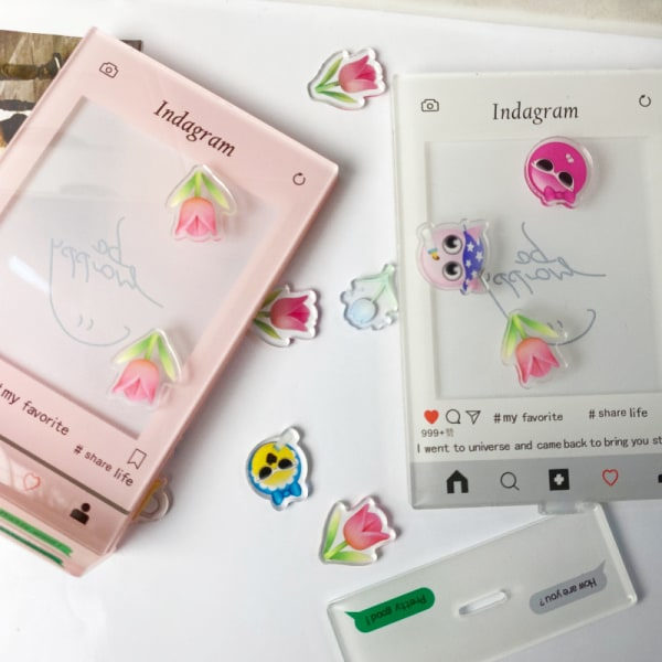 IC Fotokortholder Stativ Idol Fotorammer i stilkort Rosa