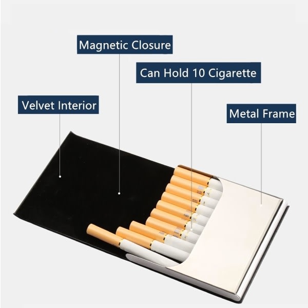IC Case, Rostfritt stål Metall Slim Box Cigaretthållare