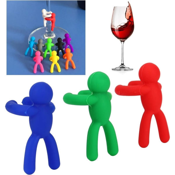Silikon vinglasmarkör, 3D Villain Charm-etikett Passar för C