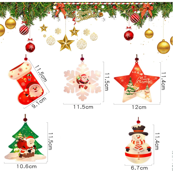 IC Jul Fönsterbelysning, Jul Fönstergardinbelysning, [Uppgraderad version] LED Hängande Julgardinljusslingor USB för Inomhusfönster i Sovrummet