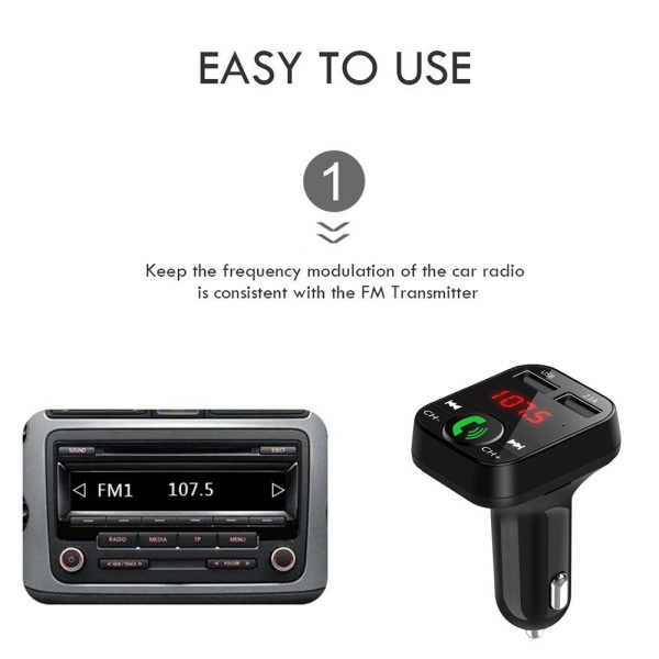 FM-sender / Bluetooth-musikmottaker - Sølv sølv