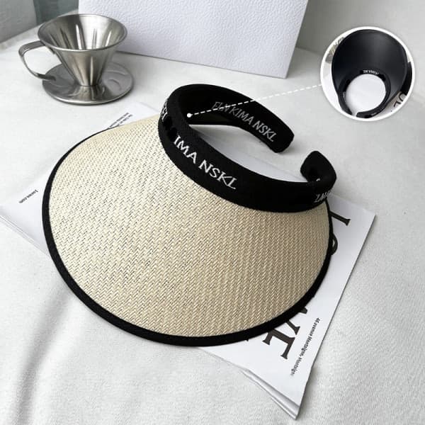 IC Sommer Stråhatter Dame Strand UV-sikker Tom Topp Sol Beige