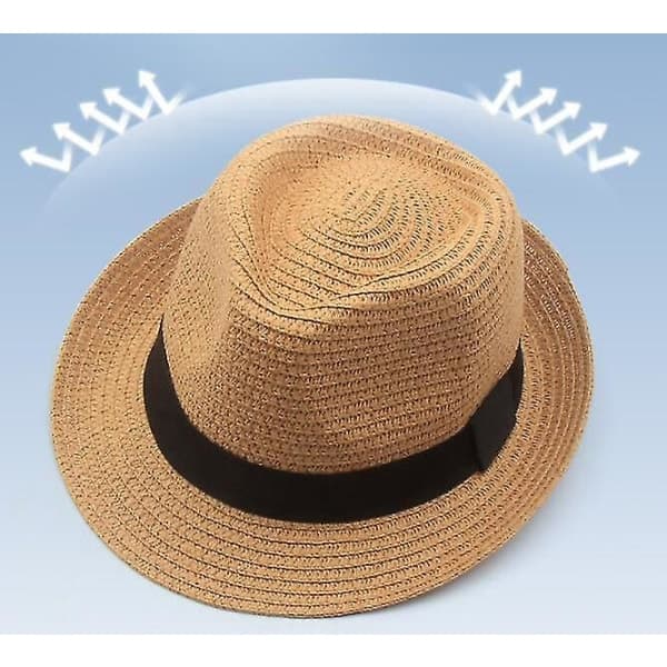 IC Bredbremset Halm Panama Roll Up Hat Strand Solhat Upf50+ Khaki