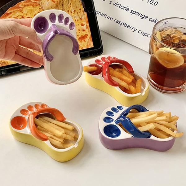 IC Flip Flops Ketchup Sojasås Dipper Bärbar Keramisk Salladssås Orange