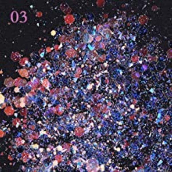 IC Nagelkonst Glitter Paljetter (8 färger Set) makeup