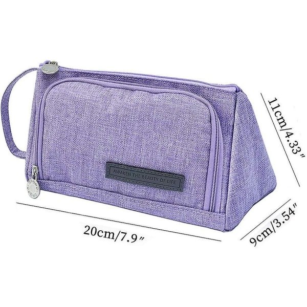 IC Multifunktionellt fodral med stor kapacitet Premium canvas pennfodral brevpapper organiserare för tjej dam