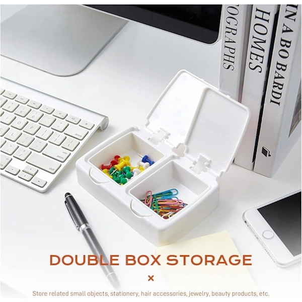 Small White Plastic Storage Box with Lid