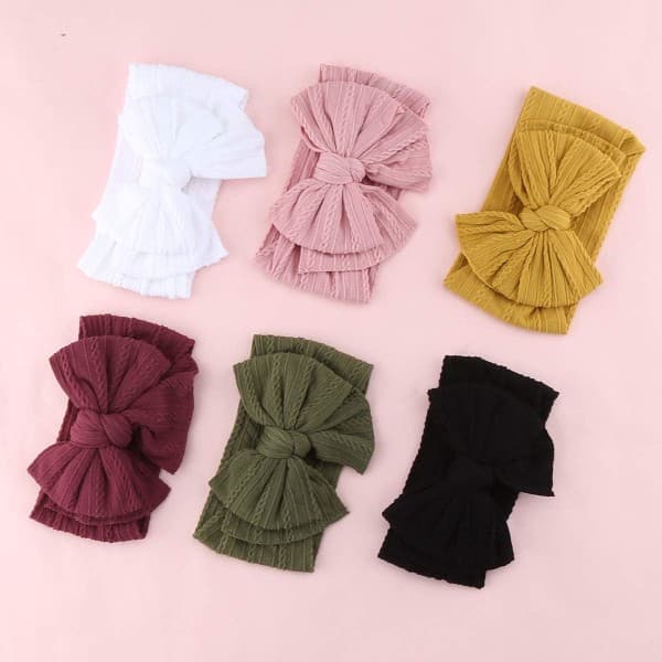 Håndlavede babyhårbånd med sløjfe Elastisk nylon til baby