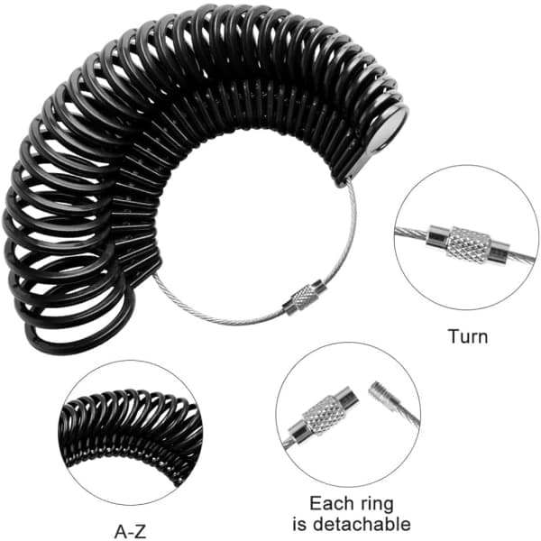 IC Ringmätare/Ringstorleksguide Ringstorleksmätningssats för att mäta ringdiameter, fingermätring
