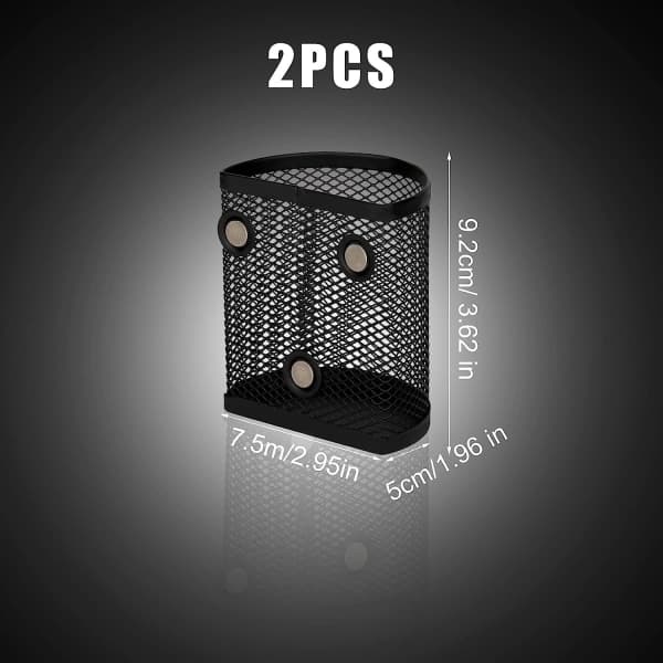 IC 2 st magnetiska pennhållare, mesh Magnetisk halvrund