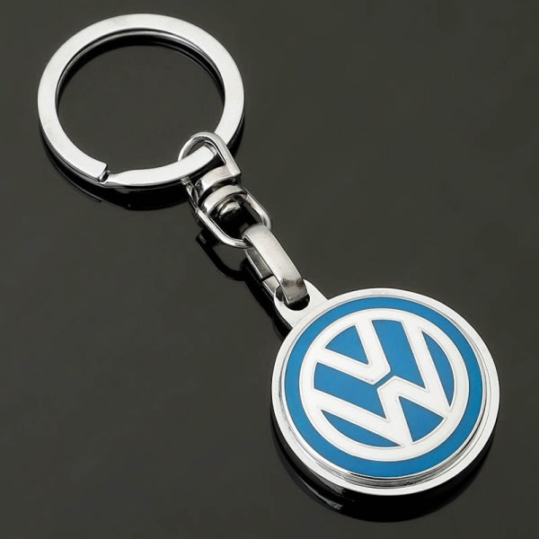 Tredelad emalj Volkswagen Audi Benz bil nøglering med logotype i metal IC