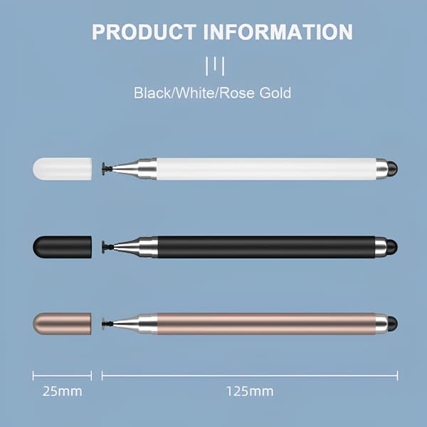 Stylus Penna för Pekskärm, 3-Pack 2 i 1 Universal Högkänslig Surfplatta Penna för iPad, Apple, Samsung Galaxy, Android, Microsoft
