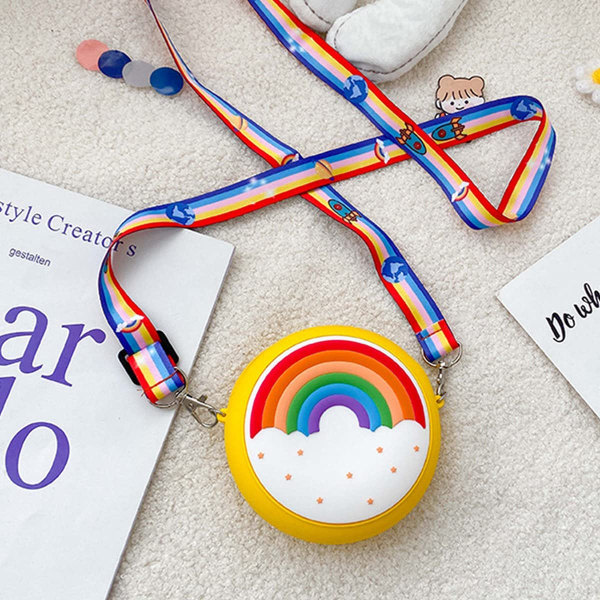 IC Söt Rainbow Mini Purse Toddler Crossbody Skulder Messenger Bag