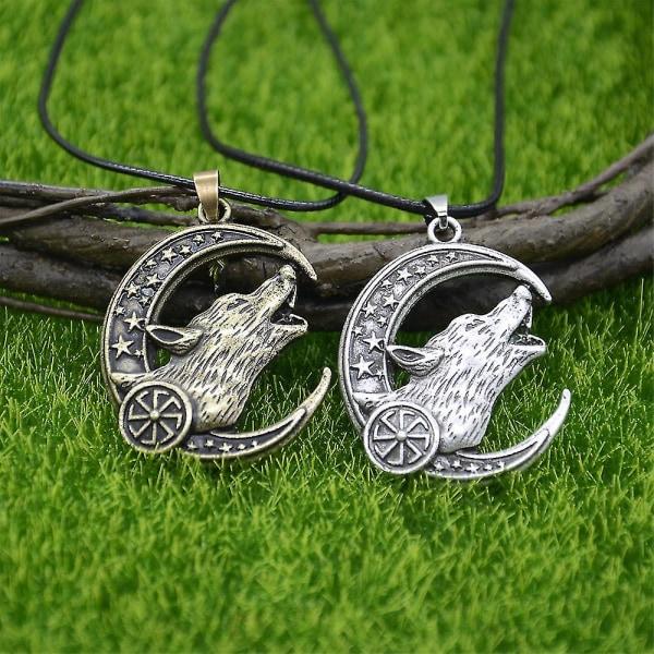 Vargamuletti Kuun Tähti Wicca Noituus Pakana Korut Slaavilainen Kolovrat Ripus Koru Kaulakoru Talisman Vahaketju Hopea