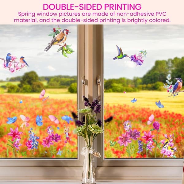 Window Stickers - Static - Home Decor - Kitchen Window Stickers - Self-Adhesive - Bird Window Stickers