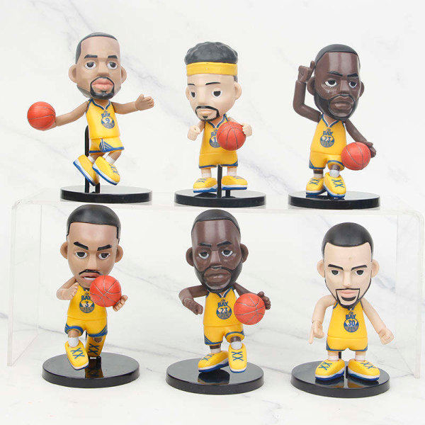 IC NBA Basketstjärna Q-version 6 modeller Golden State Warriors Curry Poole docka ornament väska hand