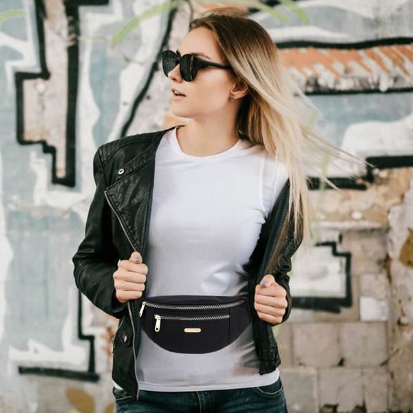 IC Fanny Packs for Kvinner, Bältesveske Midjeväske Løpebelte for Utendørs Sport Festival