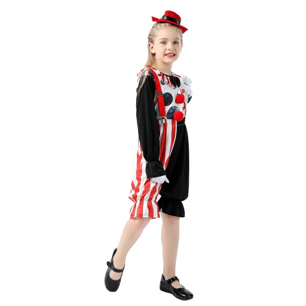 Skummel Clownkostyme for Barn Deluxe Sett for Halloween Dress Up Party Cosplay M