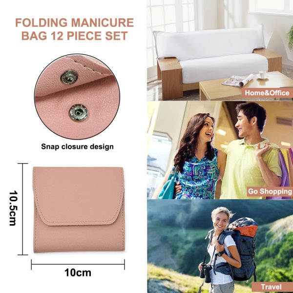 Manikyrset Nagelklippare Set 12 i 1 För tånagel fingernagel Rose gold