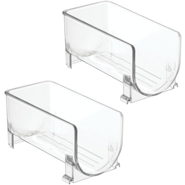Vinställ (Set om 2) - Stapelbar flaskhållare i plast för vin, läsk eller andra dryckesflaskor - Modernt vinställ för 1 flaska - Transparent