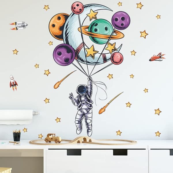 IC Astronaut Stjerne Veggdekorasjon Barneveggdekorasjon for Stue