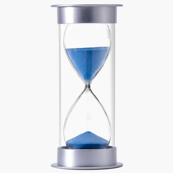 Sandur med køkkentimer og tid på 5 min 10 min 30 min (5 min Sølvblå)