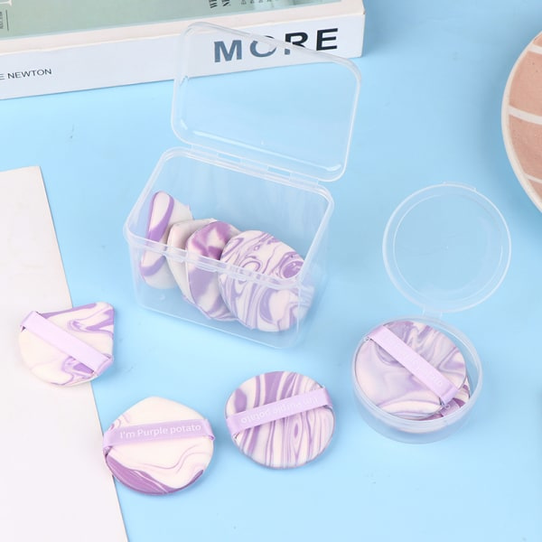 IC 2/7 st Sponge Puff Baby Kosmeettinen Pehmeä plyysi Puffs Sormi 7 kpl