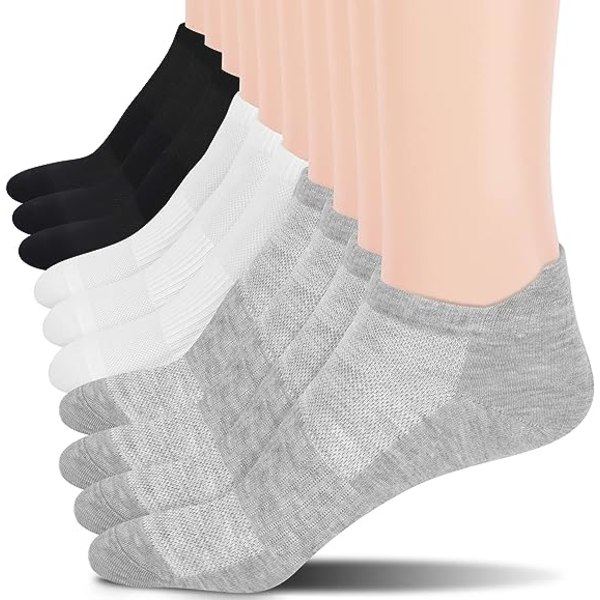10 par Dam Ankelstrumpor Tunna Mjuka Athletic Low Cut Strumpor med Flik
