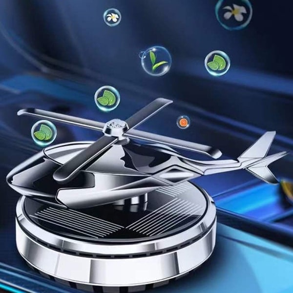 IC Bil Helikopter Luftfräschare Solenergi Flygplan Doft Diffusor Röd