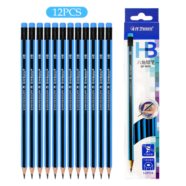IC 12 st/lot Vanlig blyertspenna trä blyertspennor 2B/HB penna vit 2