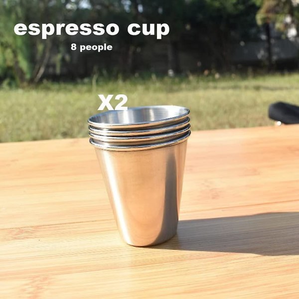 Rustfrit stål snapsglas, bærbare camping snapsglas med 2 etui, metal rejse vinglas stilke til fest udendørs indendørs bbq camping