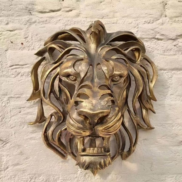 Stort lejonhuvud Väggmonterat Art