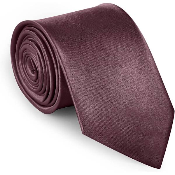 Klassisk enfärgad slips i satin för män, premium enfärgad slips för män, formell svart slips för män, slips för affärsbröllop, fest, arbete, 8 cm Deep Red Brown Satin